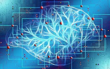 Artificial Intelligence brain light points