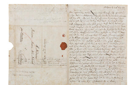 Historical document from the 18th century with handwritten text and red seals on aged paper.