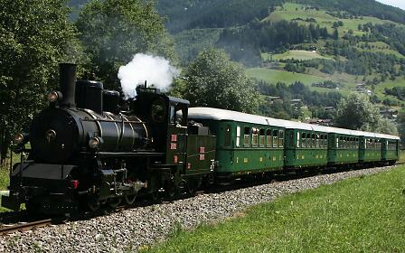 Steam locomotive in summertime