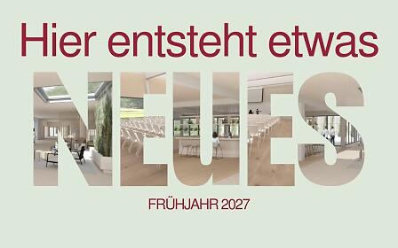 Visualisierung eines neuen Veranstaltungszentrums mit modernen, hellen Innenräumen.