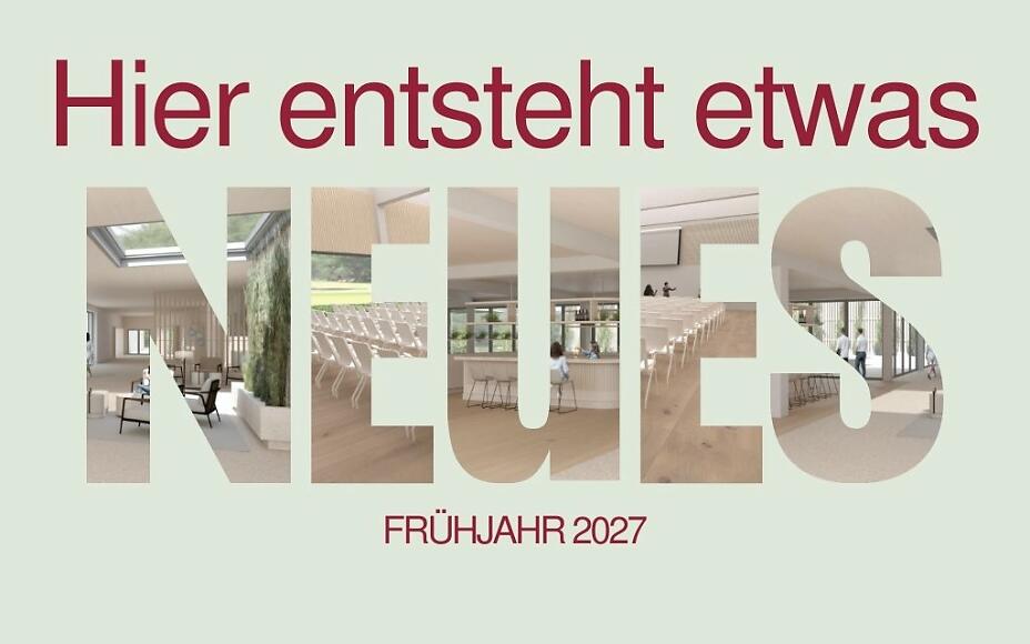 Visualisierung eines neuen Veranstaltungszentrums mit modernen, hellen Innenräumen.